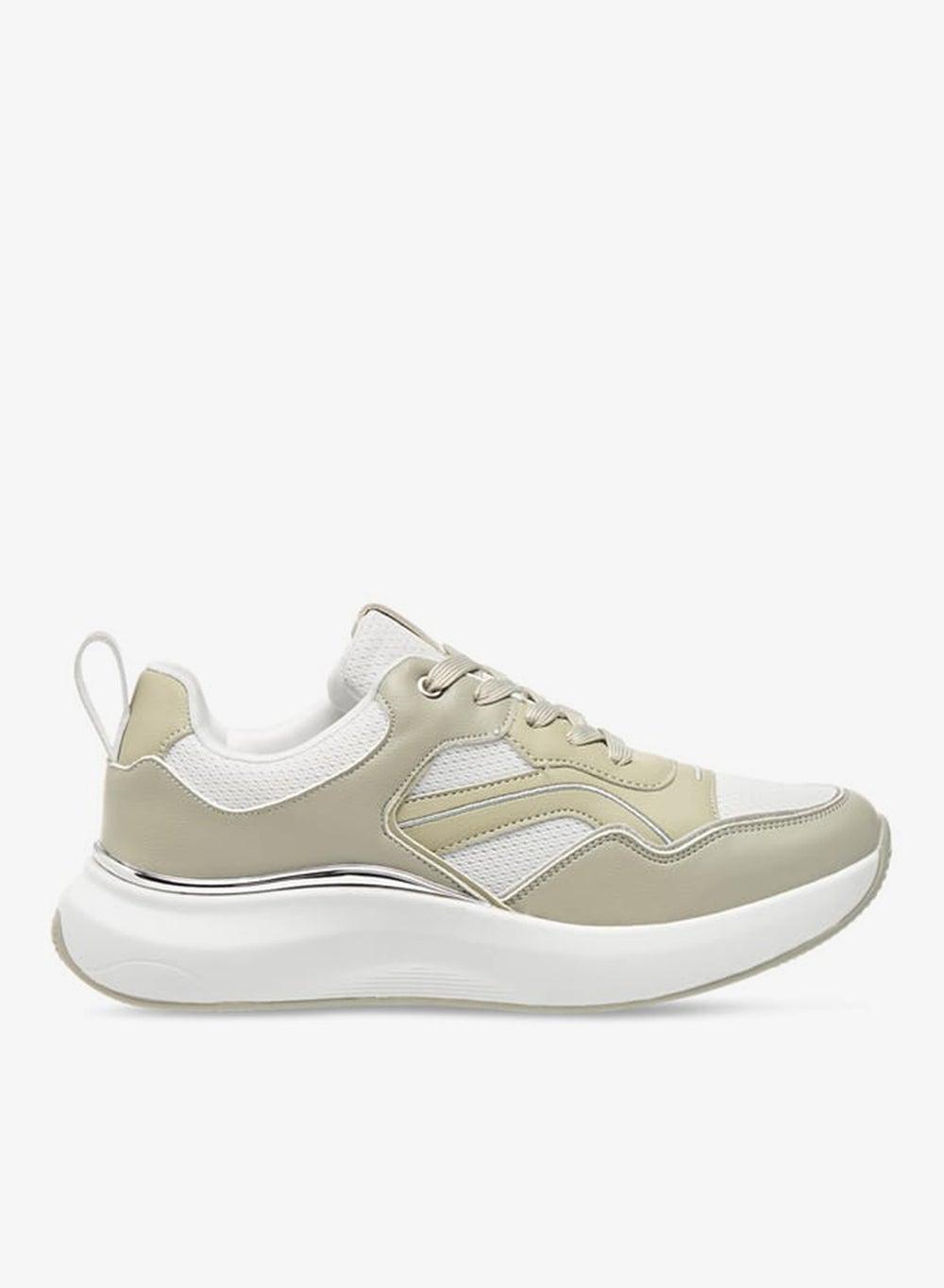 Elegant Rjl75 3Green Panelled Low-Top Sneakers for Women - Image 1