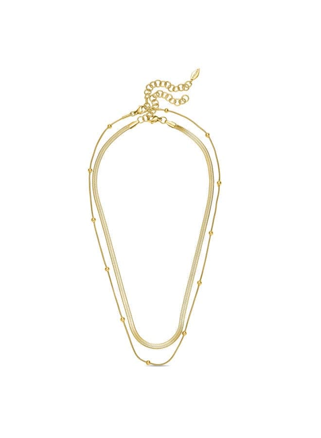 POLICE Hana Elegance Double-Layered Gold-Plated Necklace - Image 1