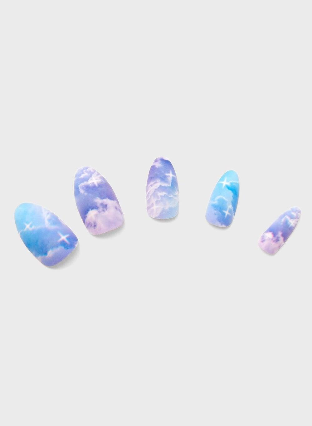 Blue Cloud Luxury Faux Nails – Effortless Chic - Image 1