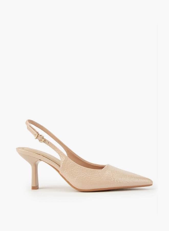 Onexsx 04 Nude Textured Pointed Toe Elegance Pumps - Image 1