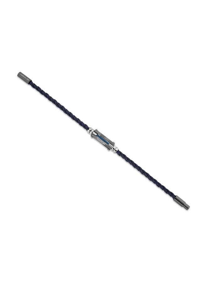 CERRUTI 1881 180 Cirrilio - Navy Blue Leather Bracelet for Men - Image 1