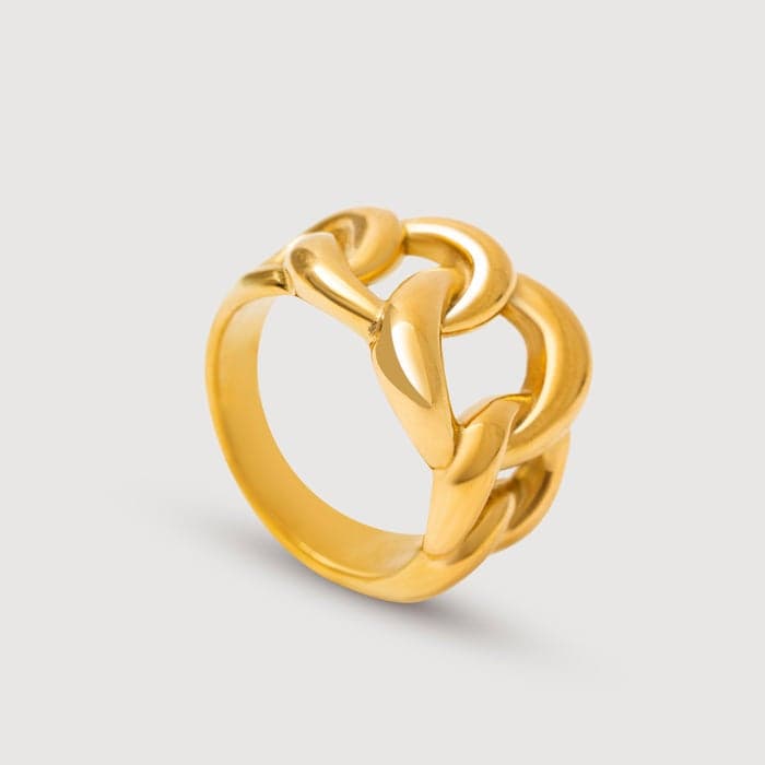 Noya Bella Cuban Ring in 18K Gold Plating for Women - Image 1