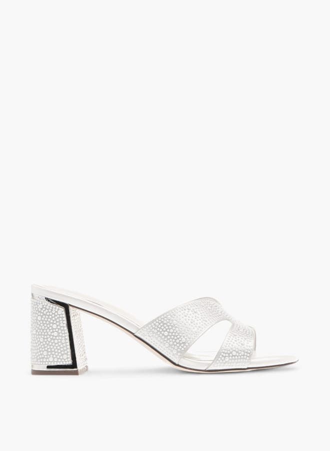 Elegant Ivory J08439 003Ivory Embellished Block Heels - Image 1