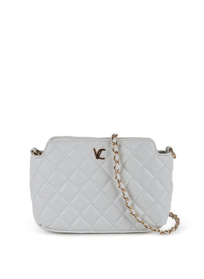 Vincci Elegance: White Quilted Shoulder Bag with Chain Detail - Image 1