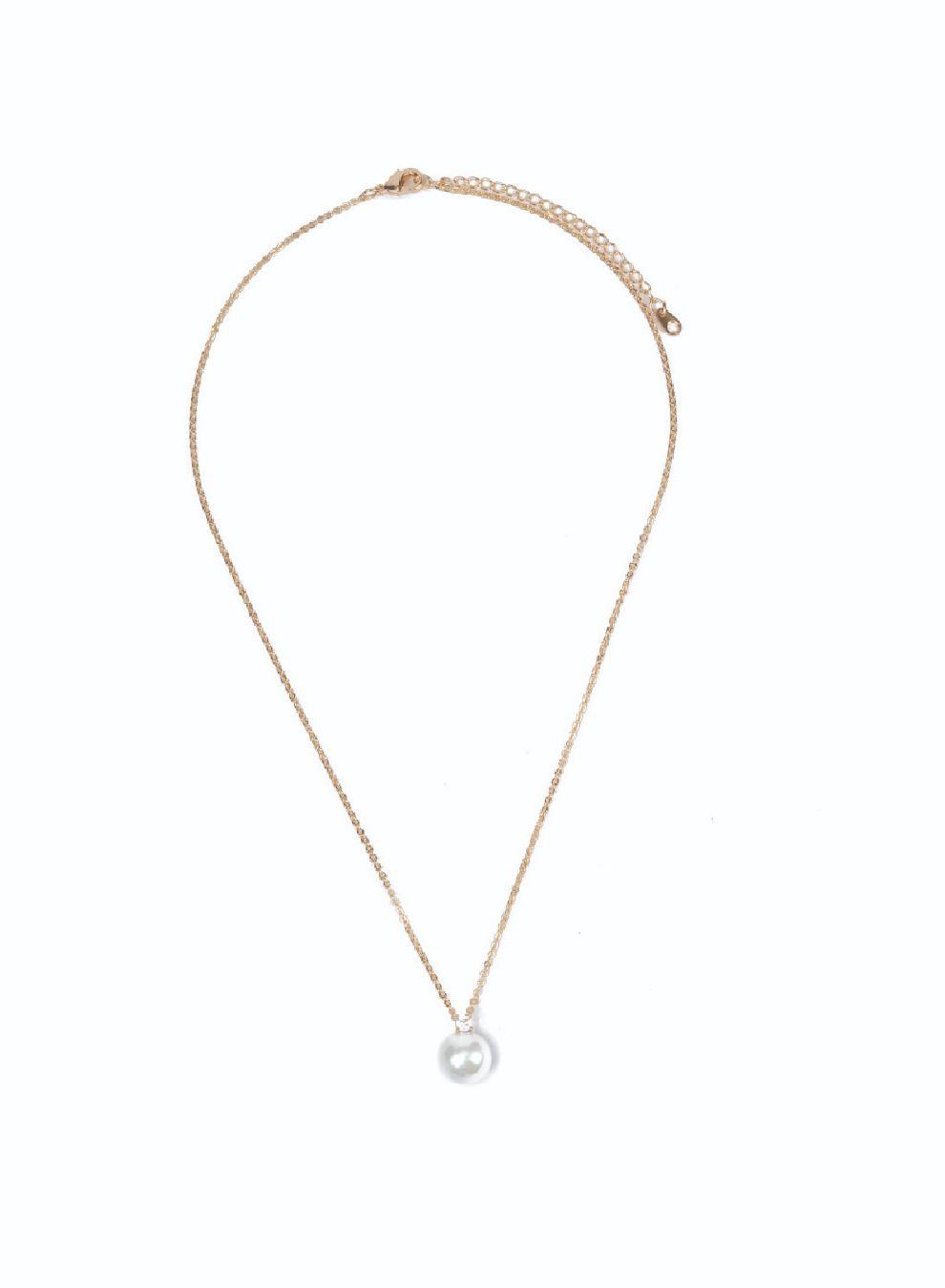 AMICA Pearl Drop Elegance - Dainty Gold-Tone Necklace - Image 1