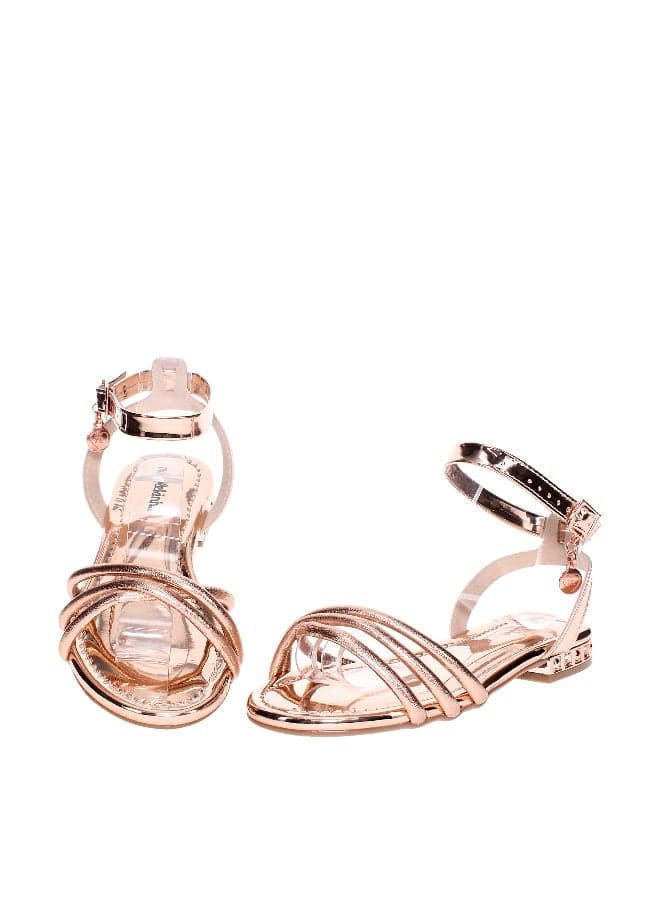 Elegant Gold Pink Slingback Sandals with Cushioned Support - Image 1