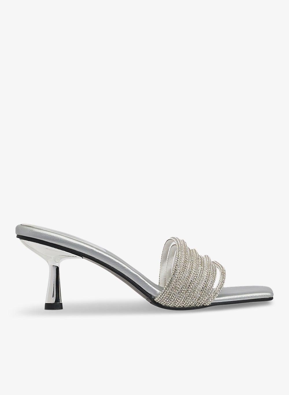 Elegant Xz256126 Silver Heeled Sandals for a Touch of Glamour - Image 1