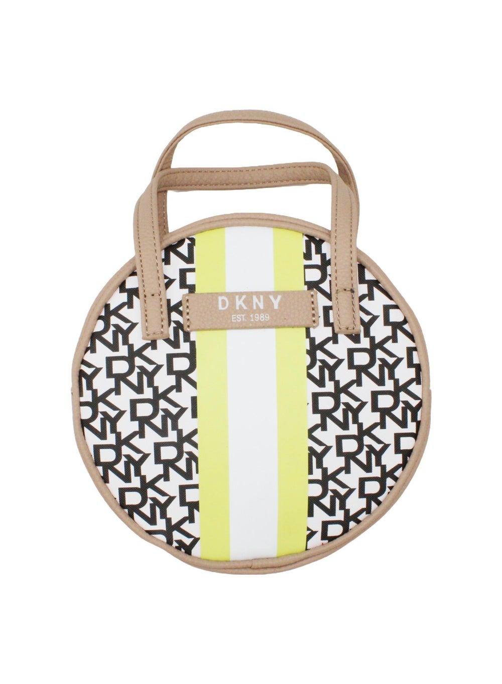 DKNY Signature Stripe Circle Cosmetic Bag - Perfect for Travel - Image 1