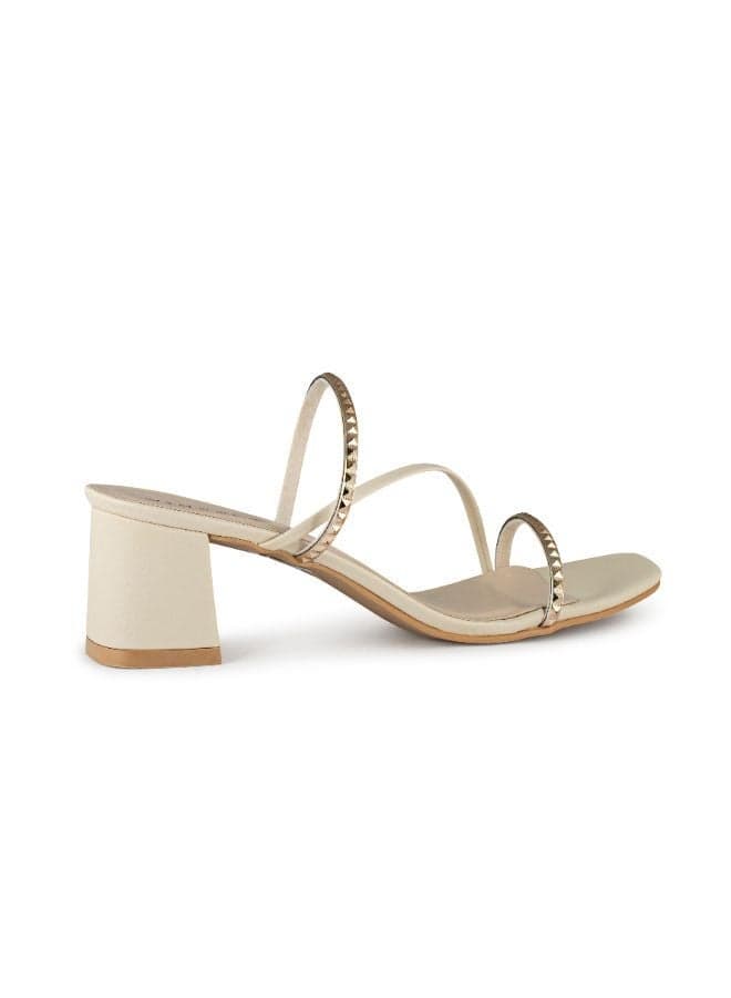 Vi20440436 Beige Multi-Strap Mid Heel Elegance - Image 1