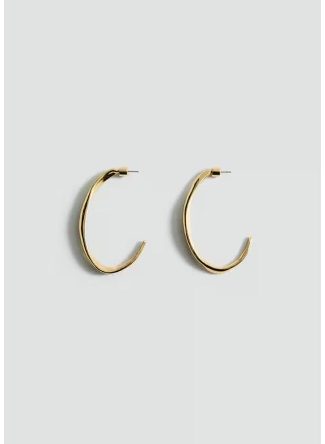 MANGO Chic Gold-Tone Twisted Hoop Earrings - Image 1