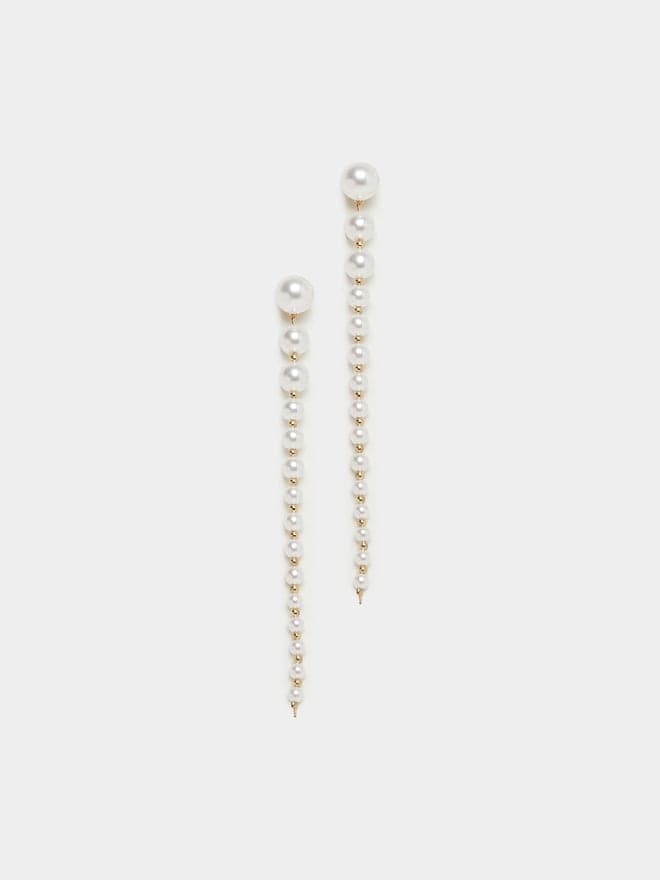 Styli Faux Pearl Dangle Earrings - Elegant Accent for Women - Image 1