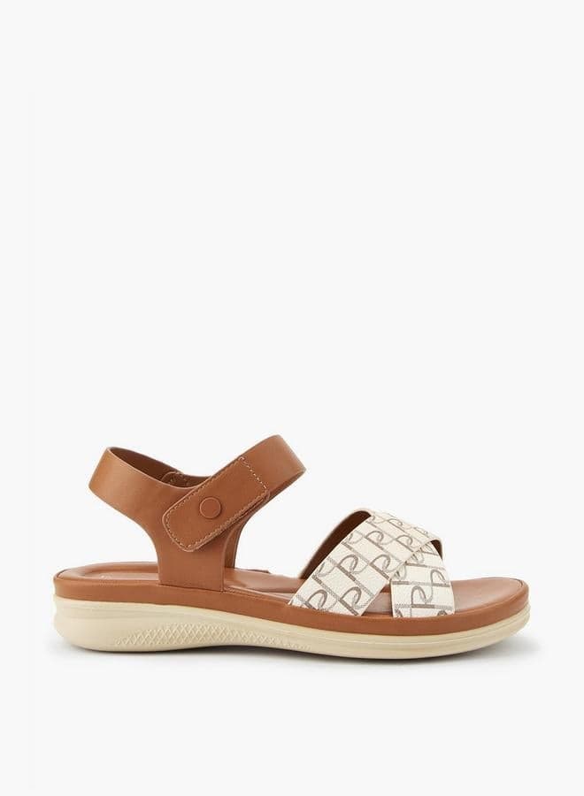 Onexr25Aw09335 Elegant Women's Printed Cross-Strap Sandals - Image 1