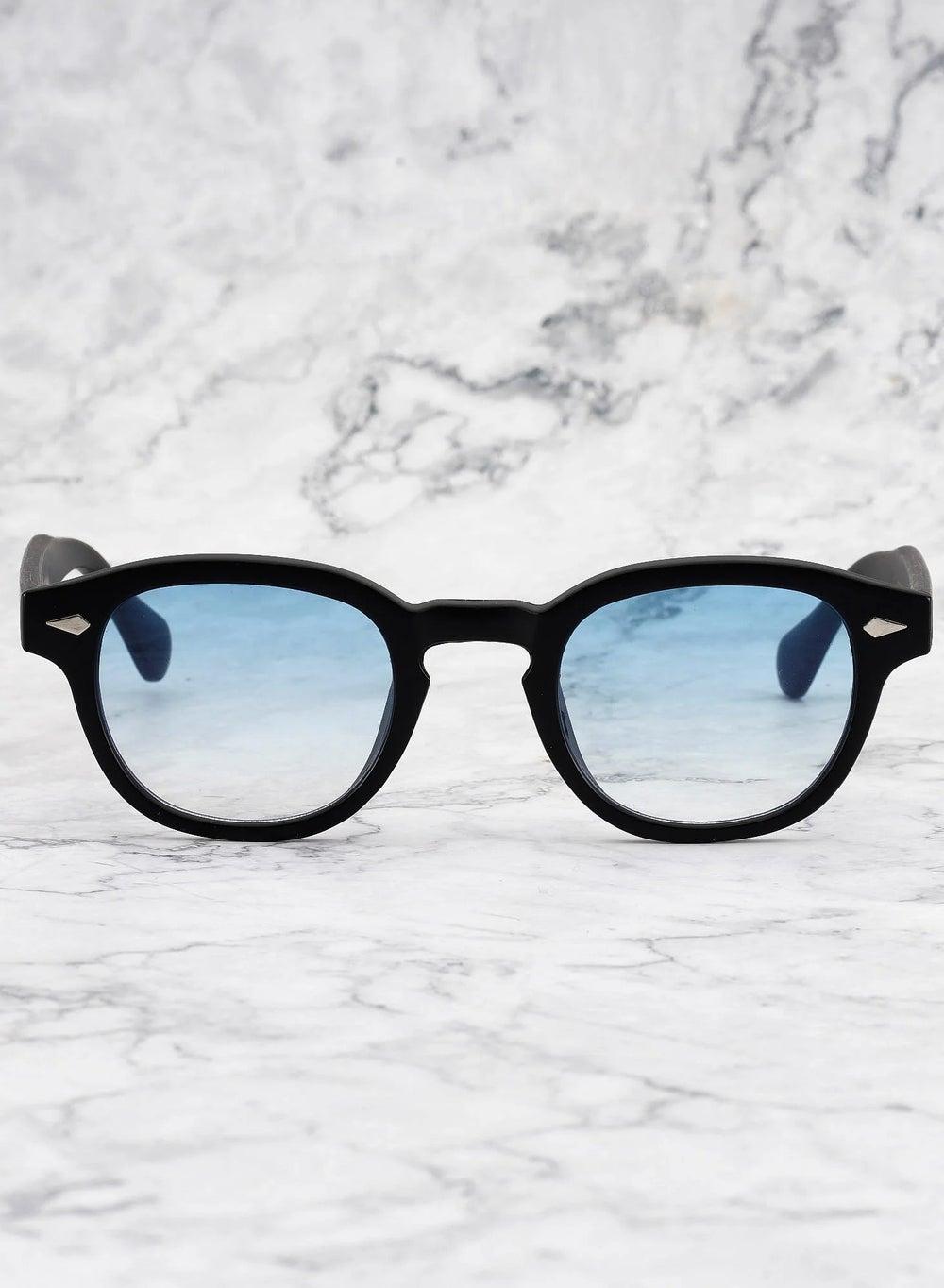 Explicit Poets JOHNNY Matt Black - Gradient Blue Sunglasses 2EP2M - Image 1