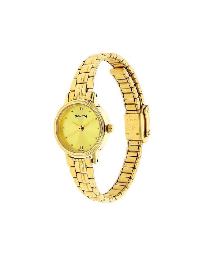 Sonata 8096YM02 Golden Analog Elegance Wrist Watch for Women - Image 1