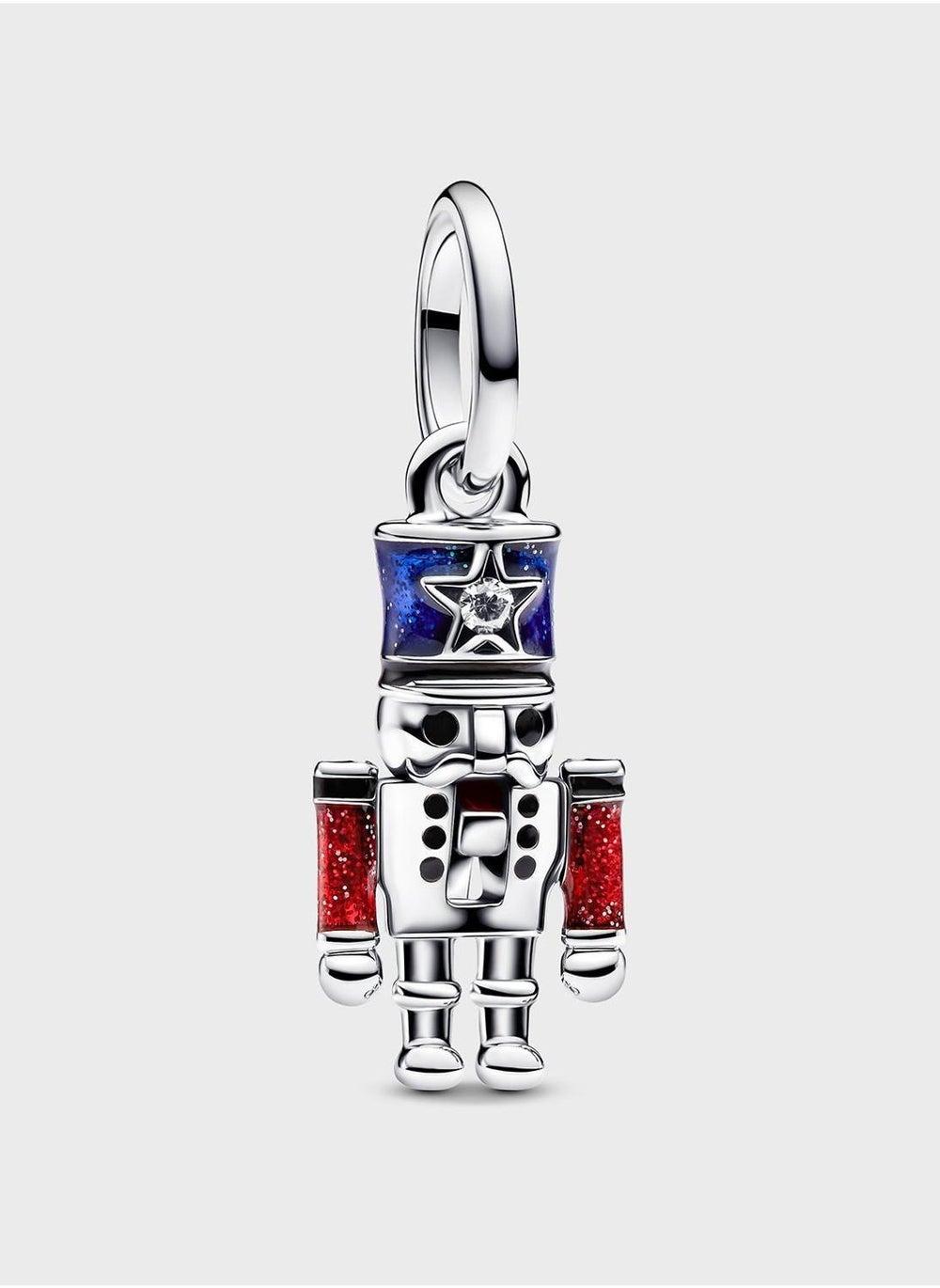PANDORA Sterling Silver Nutcracker Charm with Glittery Enamel - Image 1