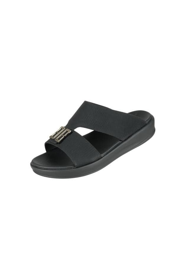 Barjeel Uno 008-3701 Luxury Black Arabian Sandals for Men - Image 1