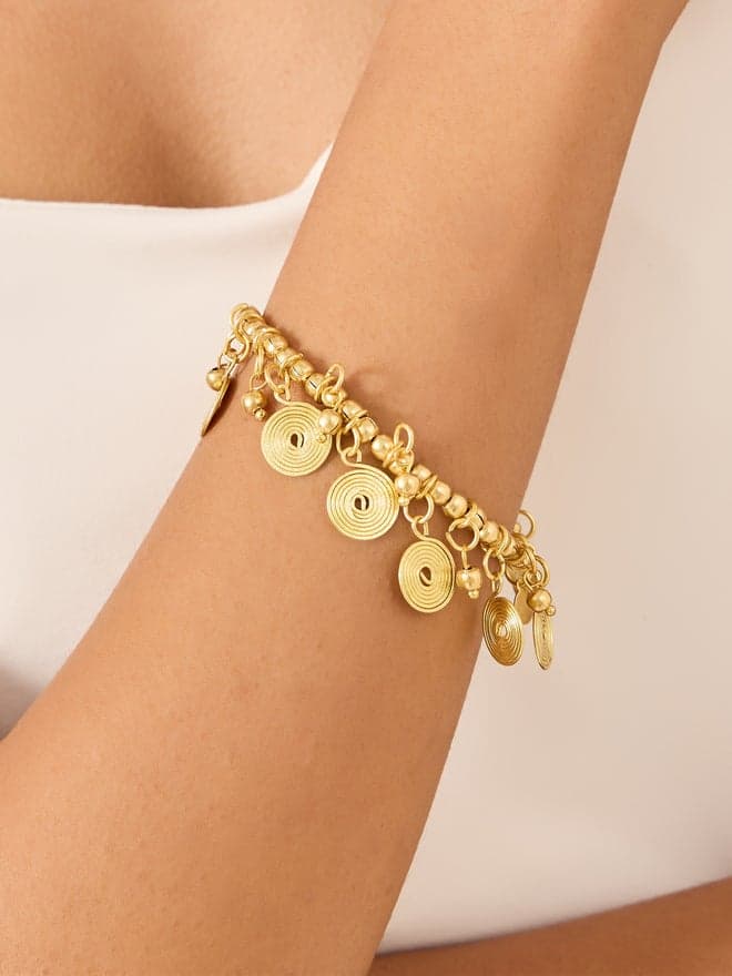 Styli Embellished Textured Women's Bracelet - Sophistication Encircled - Image 1
