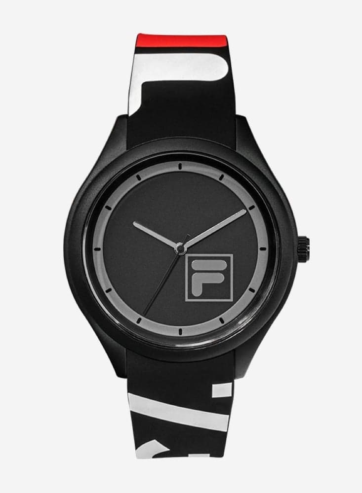 FILA Unisex Analog Watch 38-321-102 with Sleek Black Silicone Strap - Image 1