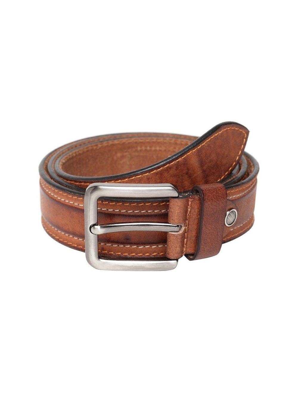 TEAKWOOD Classic Tan Genuine Leather Men's Casual Belt - Image 1