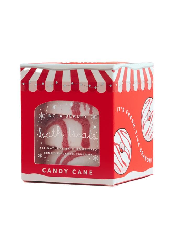 Peppermint Candy Cane Bath Bomb Trio - Pamper Yourself - Image 1
