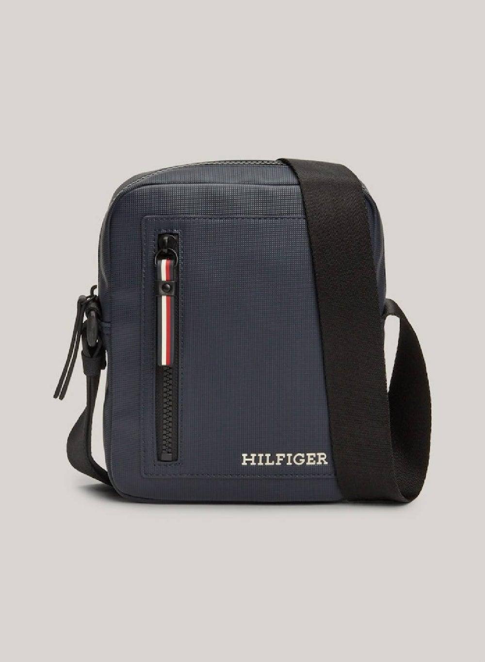 TOMMY HILFIGER Essential Pique Small Reporter Bag in Space Blue - Image 1