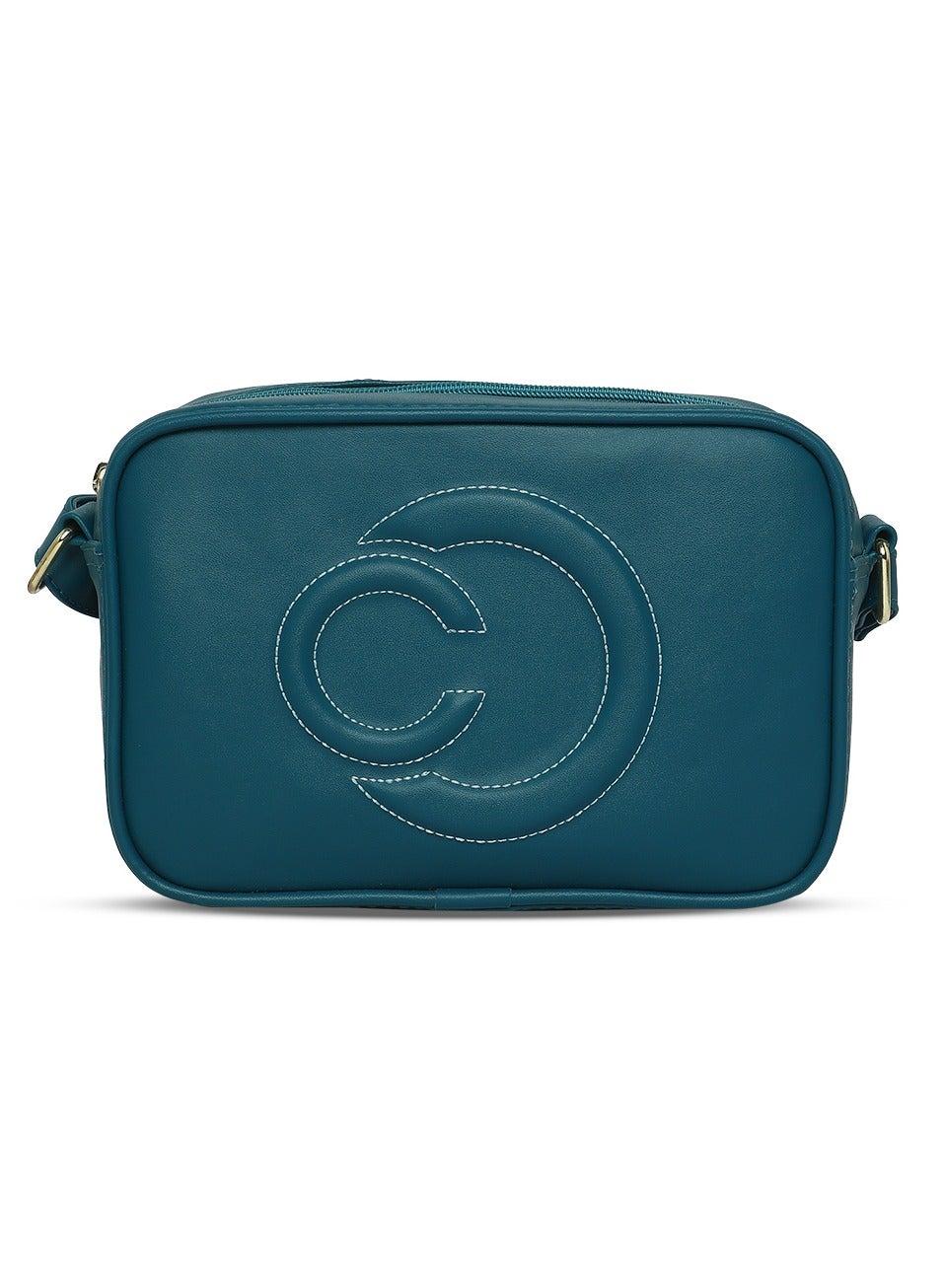 CAPRESE Dora Teal Faux Leather Medium Sling Bag - Image 1