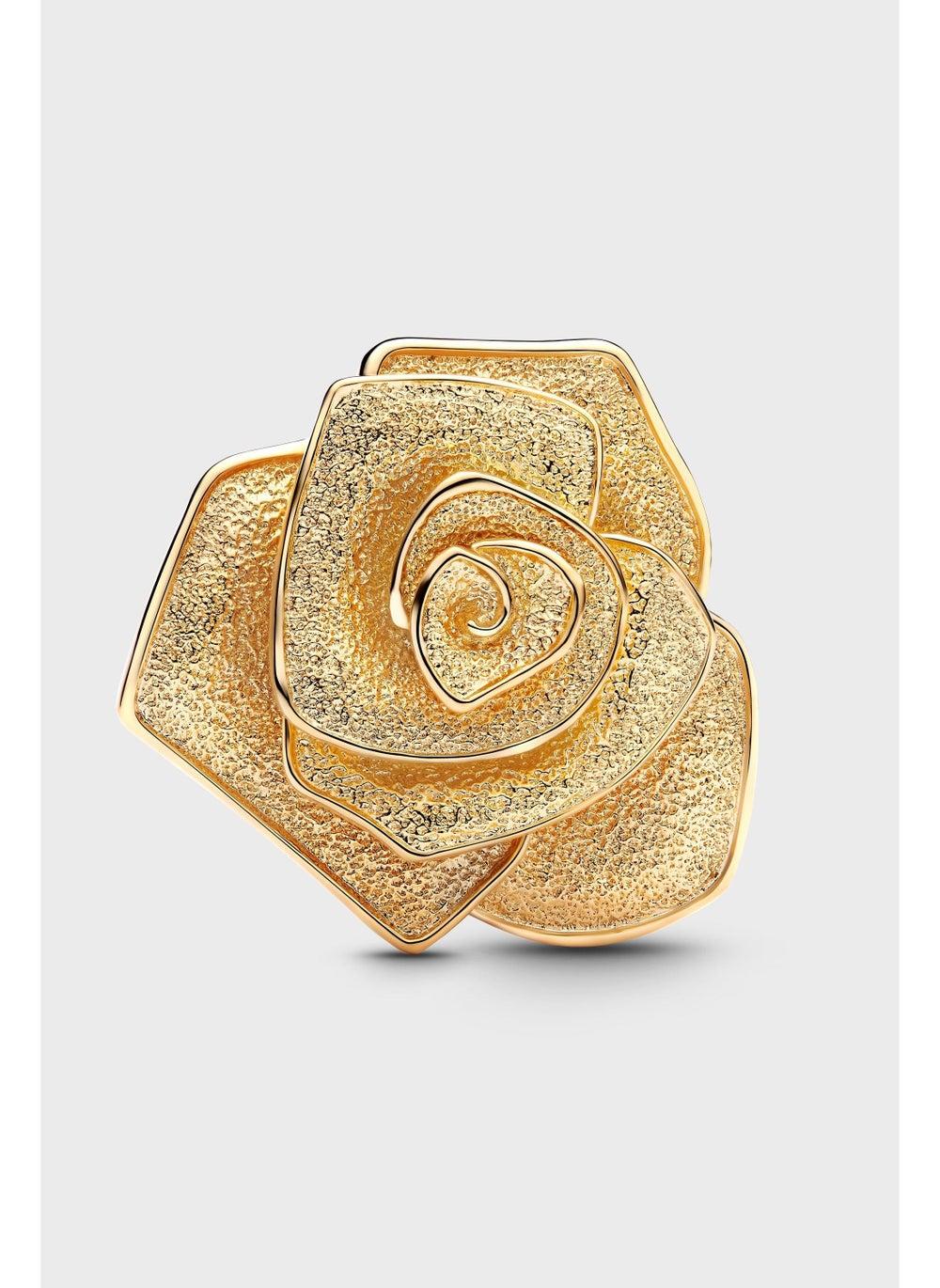 PANDORA Rose in Bloom 14k Gold-Plated XL Charm - Image 1