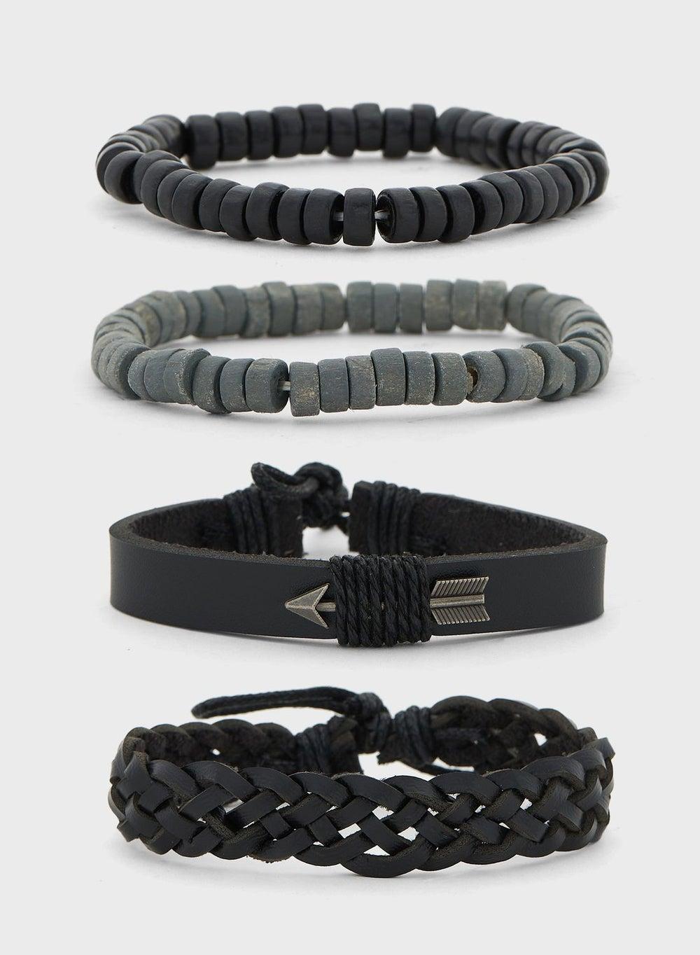 Seventy Five Men's Beaded Arrow 4-Pack Bracelet Set - Image 1