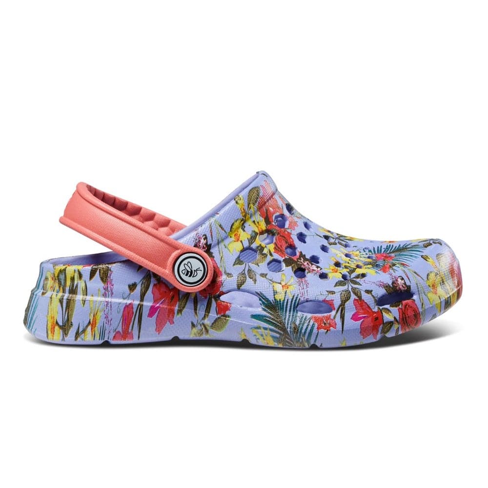 Tropical Floral Graphic Blue Iris Active Clog - Image 1