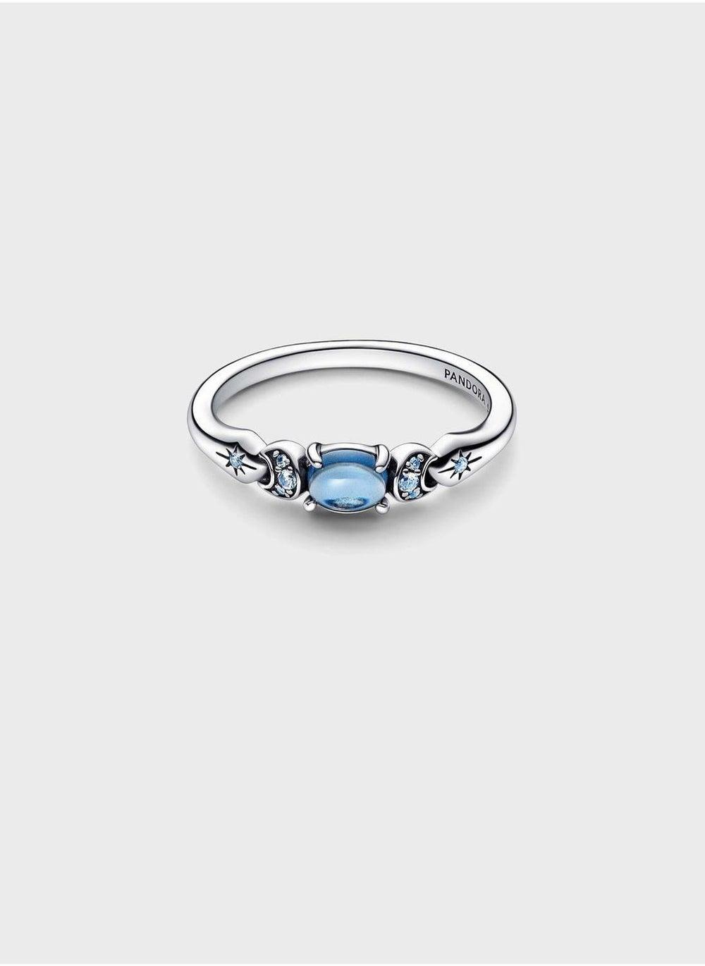 PANDORA Disney Jasmine Teal Moonlight Ring – 30th Anniversary - Image 1