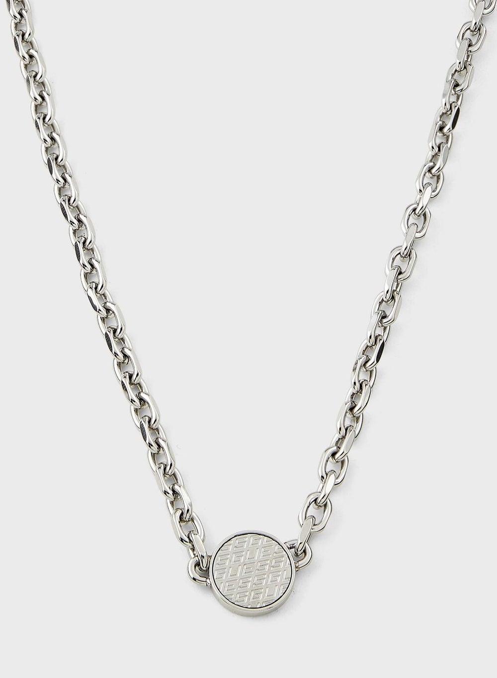GUESS Men's Coin Pattern Stainless Steel Necklace - Image 1