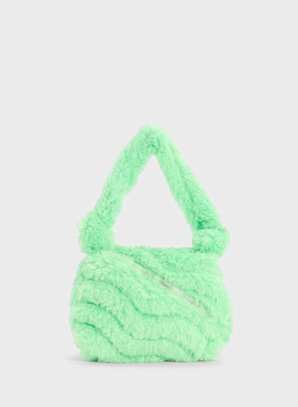 Skinnydip London Isabel Green - Chic Fluffy Women's Shoulder Bag - Image 1