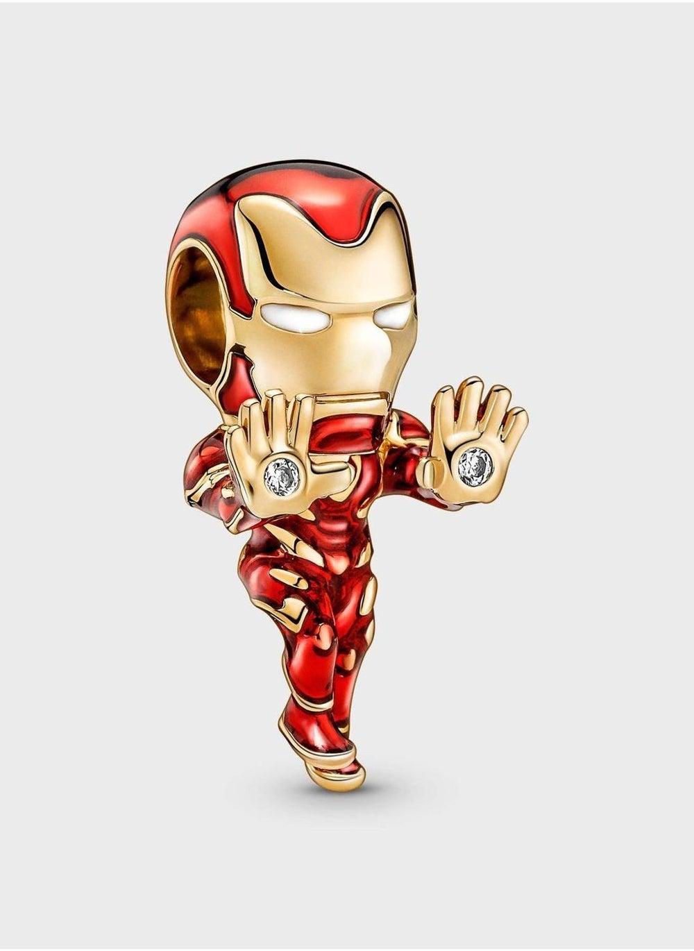 PANDORA Iron Man Charm - 14k Gold-Plated Marvel Elegance - Image 1