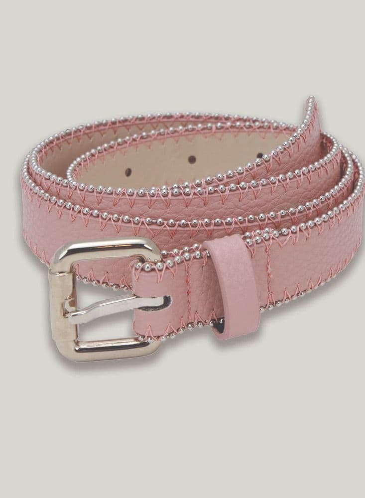 AMICA Solid Studded Pink Belt: Chic Accessory Upgrade - Image 1