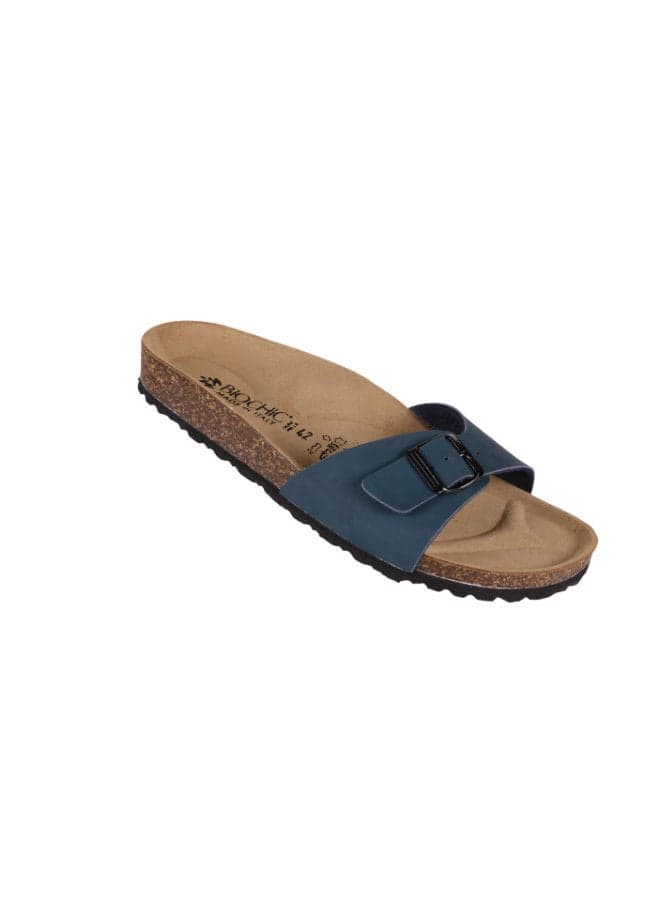 Biochic 012-393 Italian Men's Blue Single Strap Sandals - Image 1