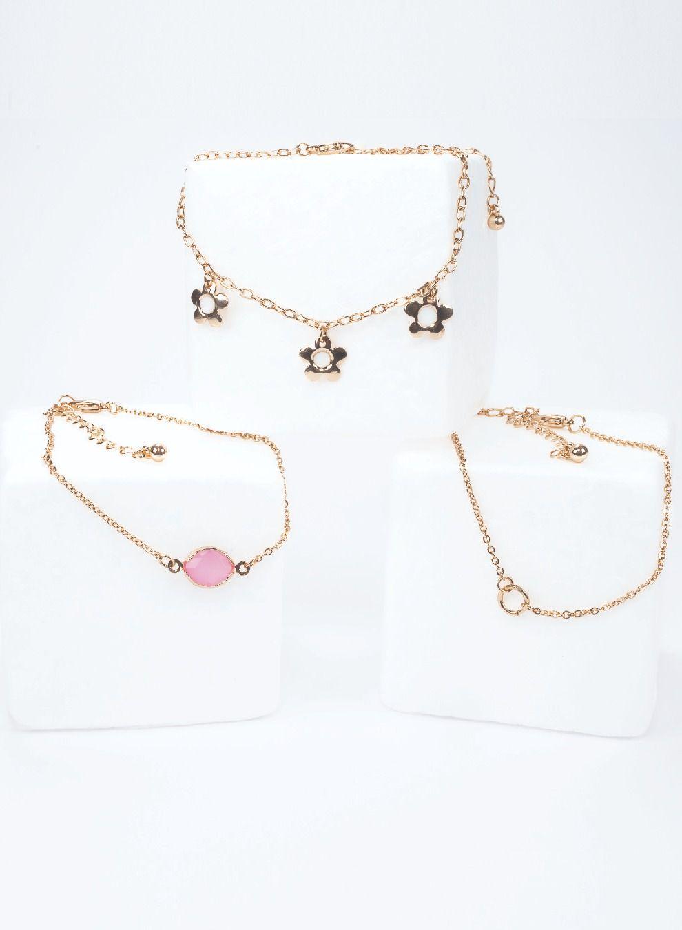 AMICA Trio Gold Charm Bracelets - Understated Elegance - Image 1