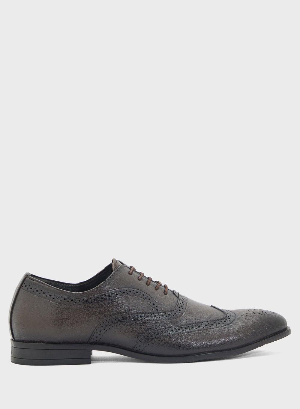 Ak2025 03 Dark Brown Genuine Leather Formal Shoes - Image 1