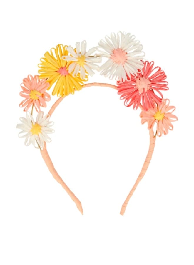 Meri Meri Elegant Raffia Flower Headband - Bold Beauty Accessory - Image 1