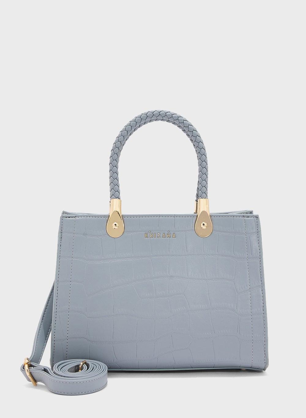 Khizana Croc Print Elegance Satchel Bag for Chic Women - Image 1