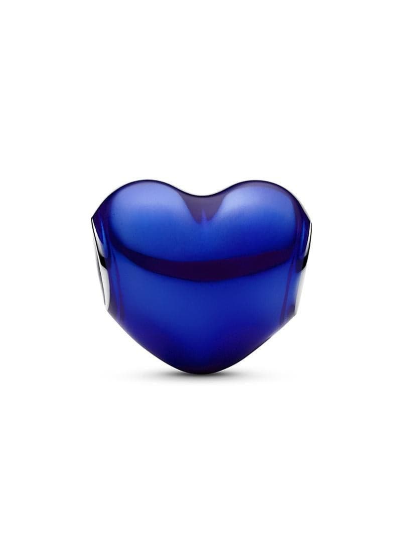 PANDORA Metallic Blue Enamel Heart Charm - Image 1