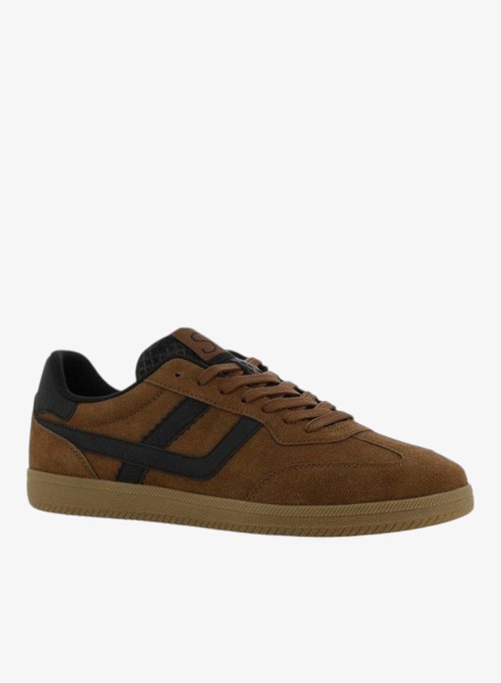 SJ 639702-198 Elegant Tan Panelled Low-Top Sneakers - Image 1