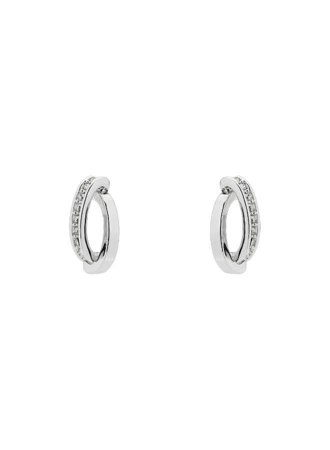 Karen Millen Oval Pavé Chain Earrings: Timeless Elegance - Image 1