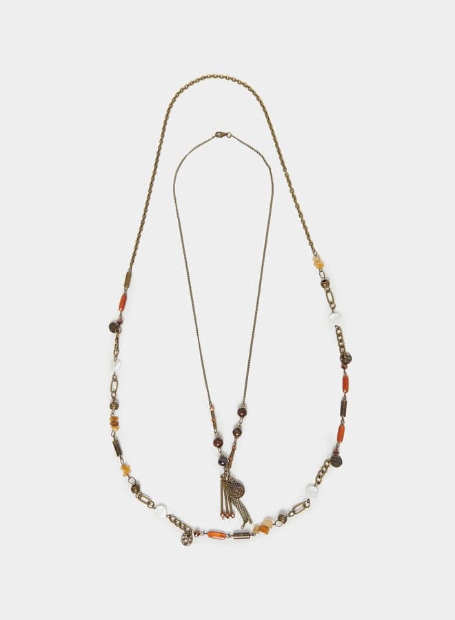Styli Embellished Elegance - Twin Necklace Set for Women - Image 1