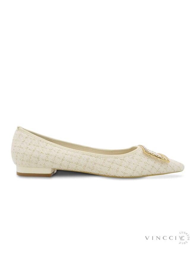 Elegant Beige Pointed Toe Ballerinas Vi20413866 - Image 1