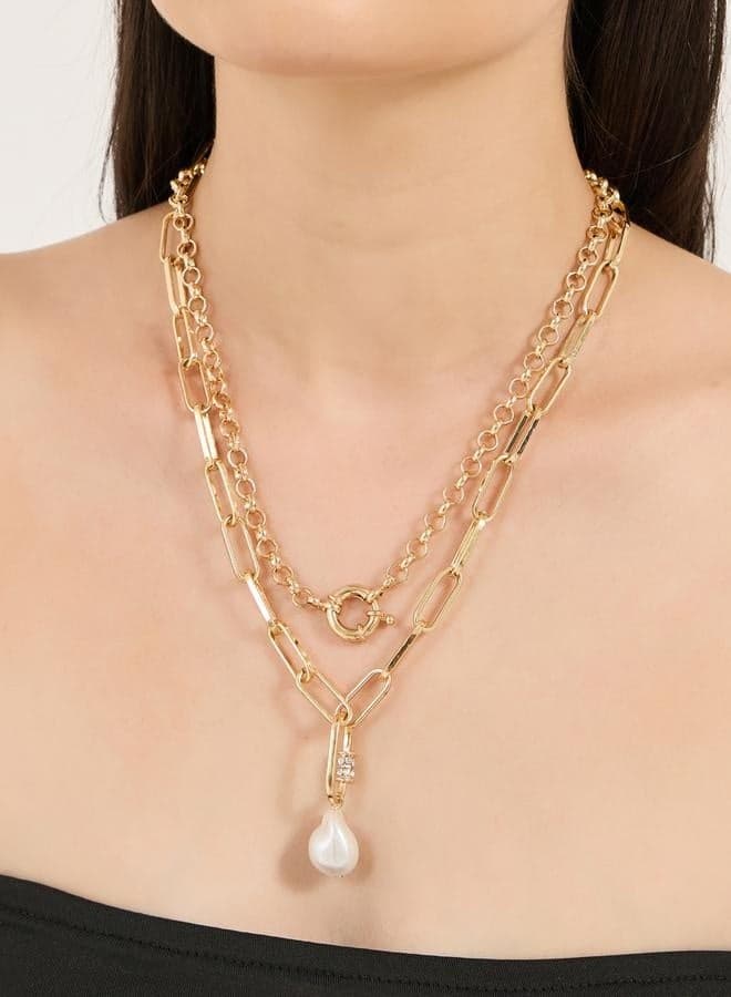 Styli Set of 2 - Chic Embellished Drop Necklaces - Image 1