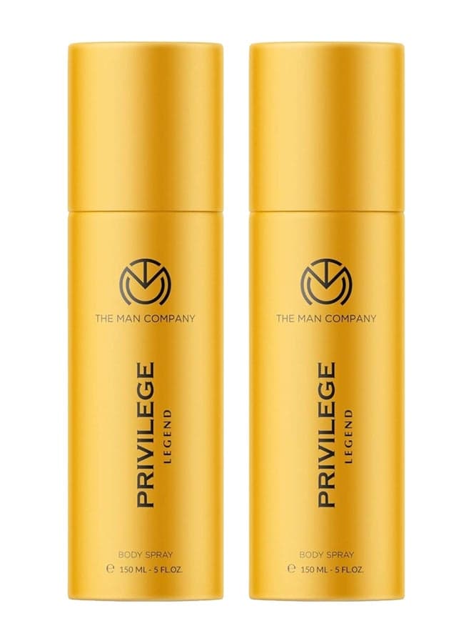 Privilege Active Deodorant Duo for Men - 150ml Each, Gold/Gold - Image 1