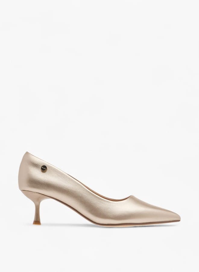 Elegant Kitten Heel Pumps - S2S90Onexr25Ss01949Gold - Image 1