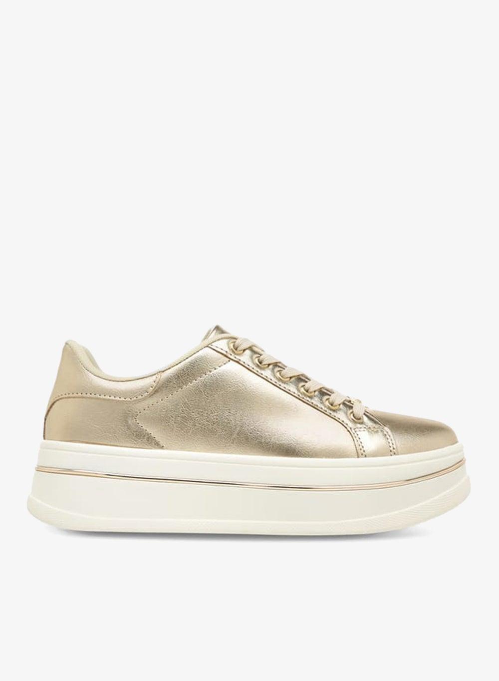 Onex1413502Bgold Metallic Gold Lace-Up Ankle Sneakers - Image 1