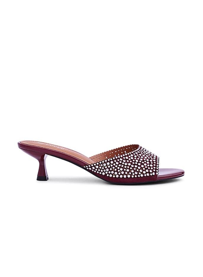 Chic Maroon Heeled Mules for Sophisticated Style - Image 1