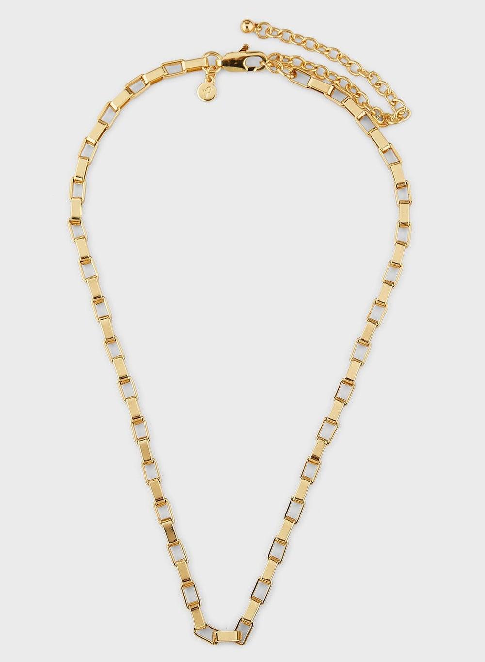 Amelie Gold-Plated Box Chain Necklace - Fashionbox - Image 1